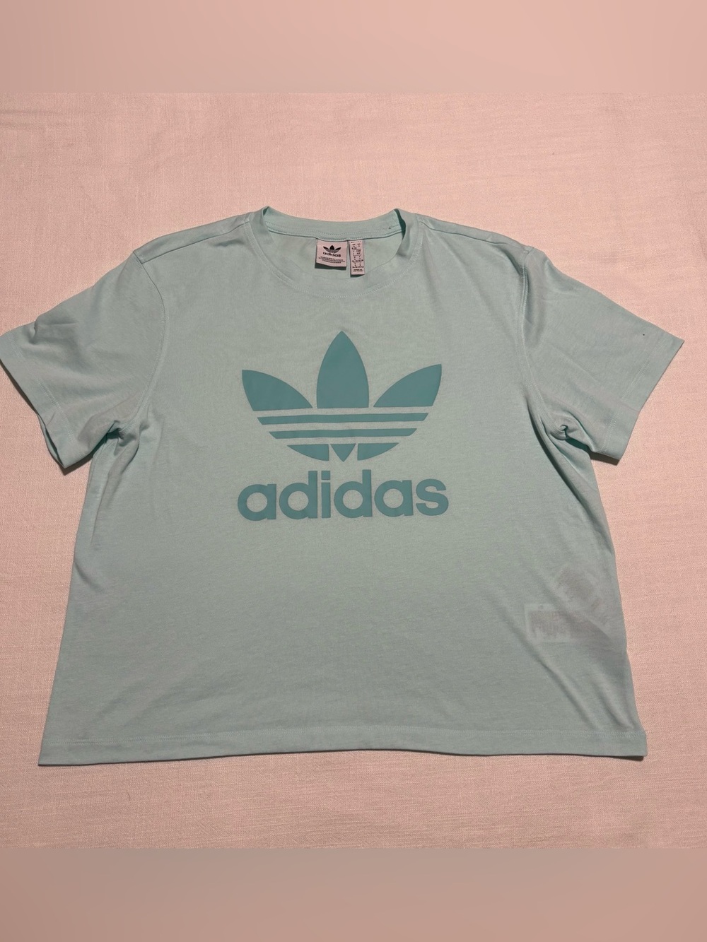 Women’s Adidas Logo T-Shirt | Aqua Blue | Size Small